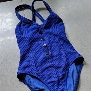 Vintage Royal Blue Swimsuit Small